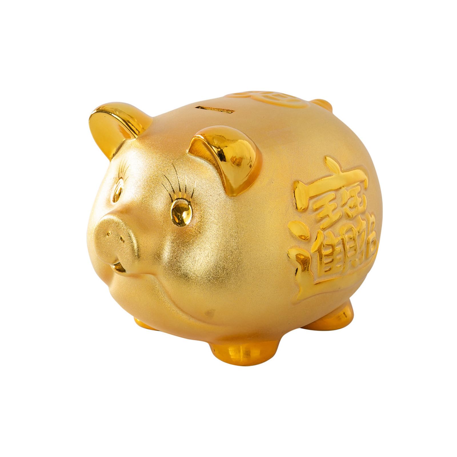 Amazon.co.jp: Alpha Depot ブタ 豚 貯金箱 金色 インテリア 開運 金運